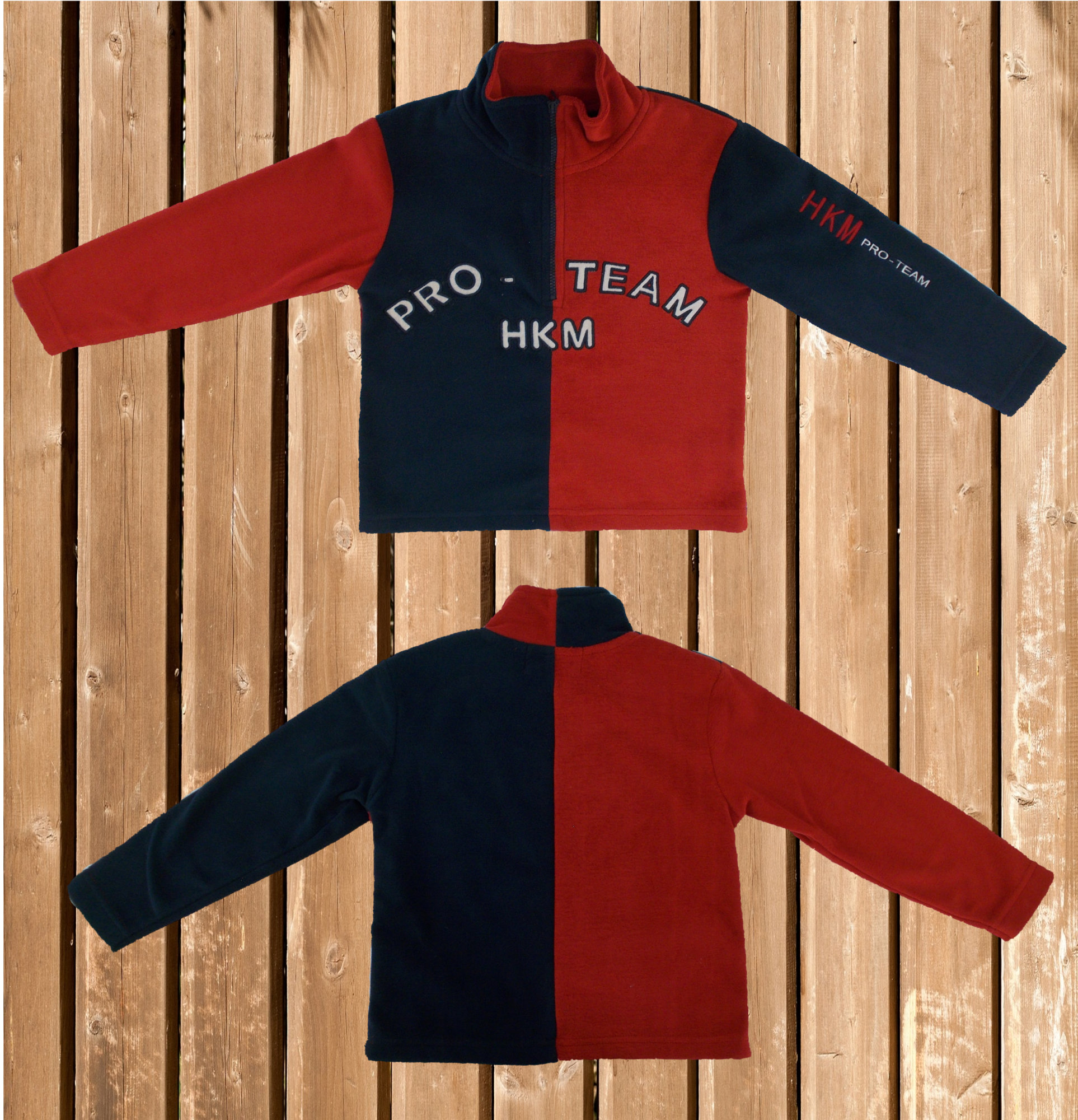 HKM Kinder Fleece Pulli Pro Team, rot-blau, Gr. 104